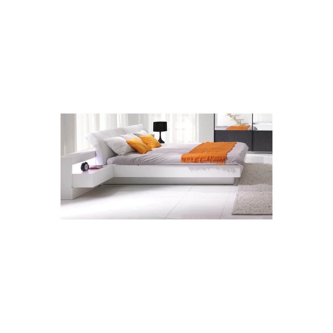 Letto contenitore 160x200 RENATO con doghe colore bianco