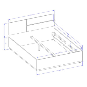 Letto HAVANA 160x200 cm beige e nero con contenitore – Eleganza contemporanea e spazio di archiviazione integrato