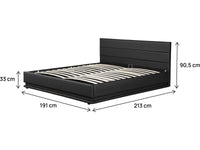 Letto LED con contenitore "Anastasia"  - 180 x 200 cm - Nero