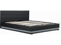 Letto LED con contenitore "Anastasia"  - 180 x 200 cm - Nero