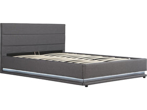 Letto LED con contenitore  "Anastasia"  - 140 x 190 - Grigio scuro