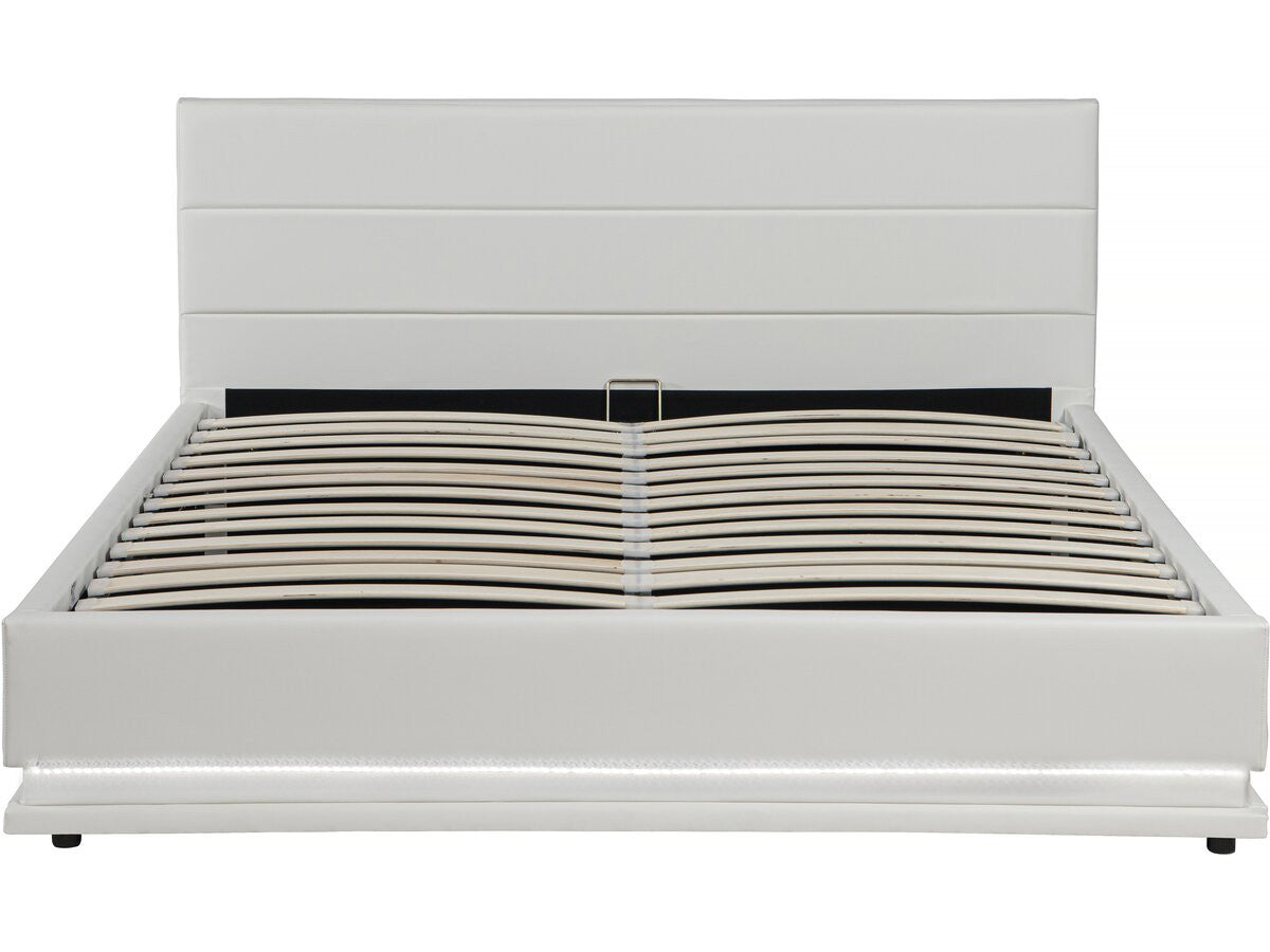Letto LED con contenitore "Anastasia" - 140 x 190 cm - Bianco