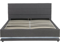 Letto LED con contenitore "Anastasia" - 180 x 200 - Grigio scuro