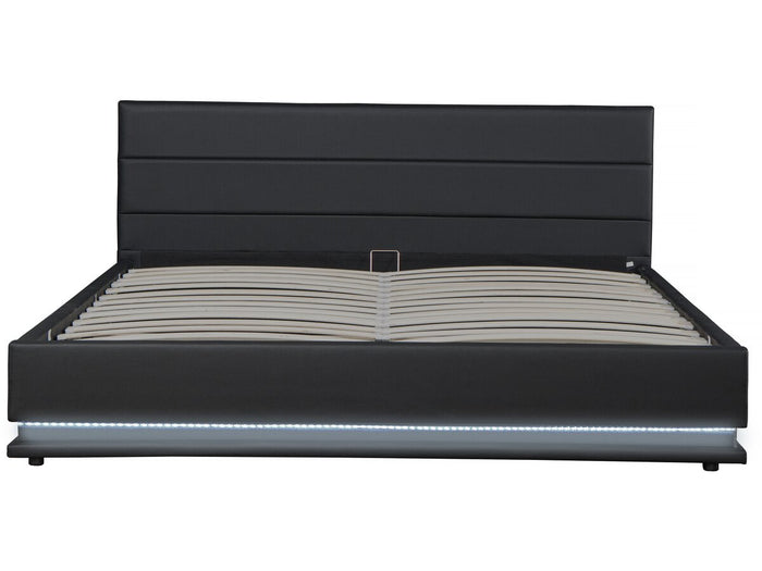 Letto LED con contenitore "Anastasia" - 160 x 200 cm - Nero