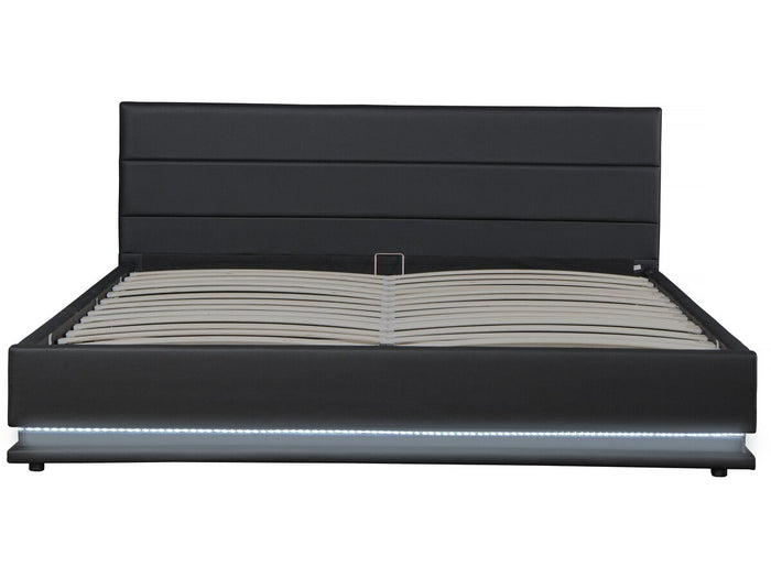 Letto LED con contenitore "Anastasia"  - 180 x 200 cm - Nero
