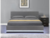 Letto LED con contenitore  "Anastasia"  - 140 x 190 - Grigio scuro