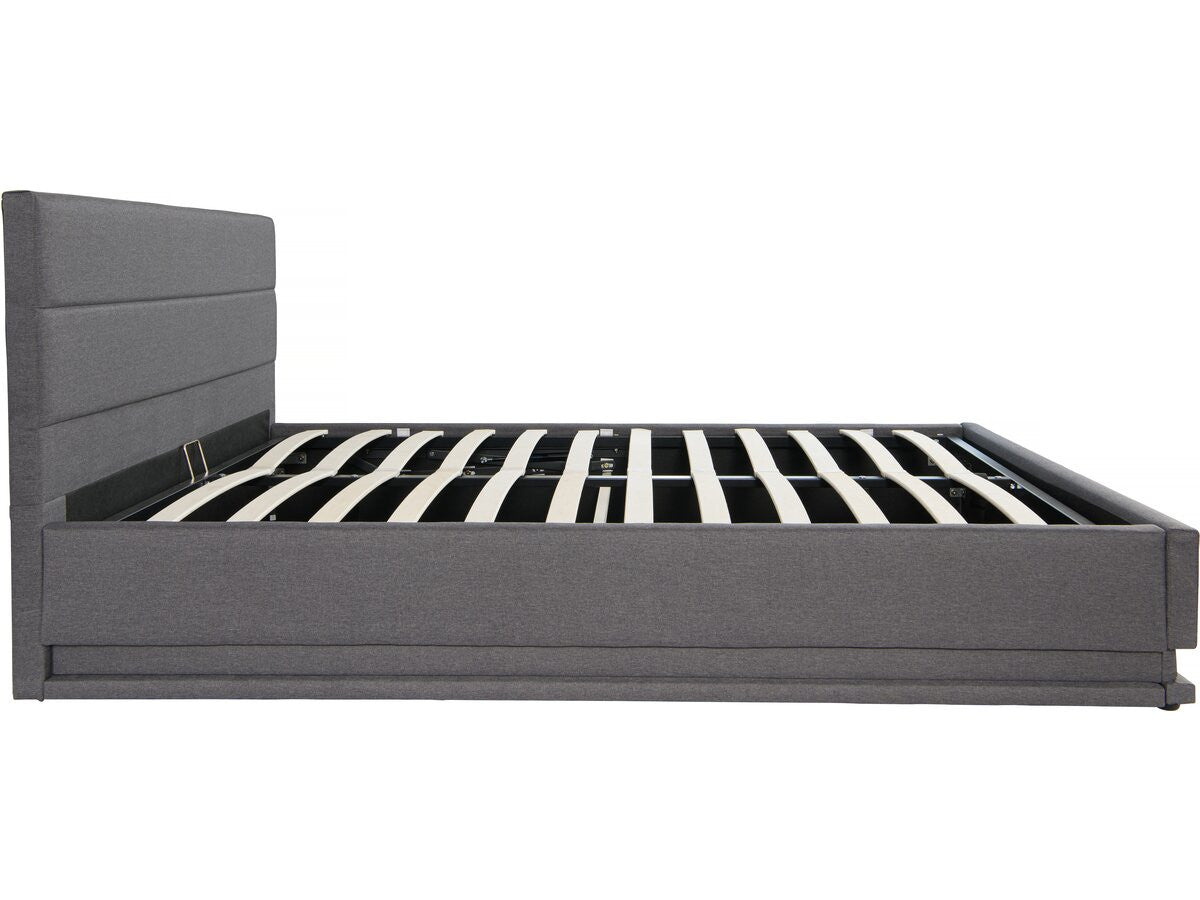 Letto LED con contenitore "Anastasia" - 160 x 200 - Grigio scuro