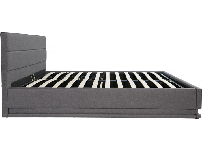 Letto LED con contenitore "Anastasia" - 160 x 200 - Grigio scuro