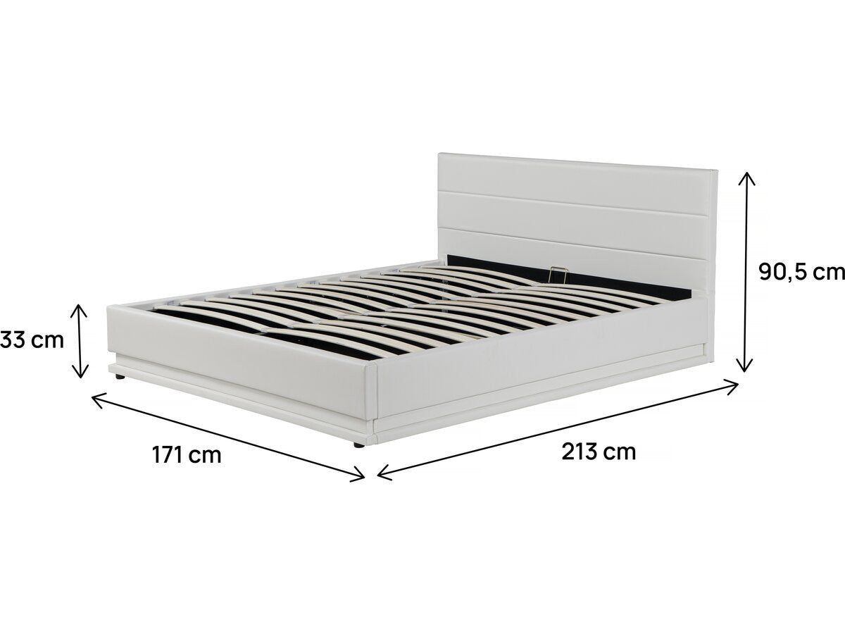 Letto LED con contenitore "Anastasia" - 160 x 200 cm - Bianco