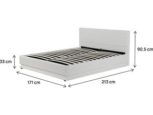 Letto LED con contenitore "Anastasia" - 160 x 200 cm - Bianco