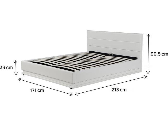 Letto LED con contenitore "Anastasia" - 160 x 200 cm - Bianco