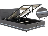 Letto LED con contenitore "Anastasia" - 180 x 200 - Grigio scuro