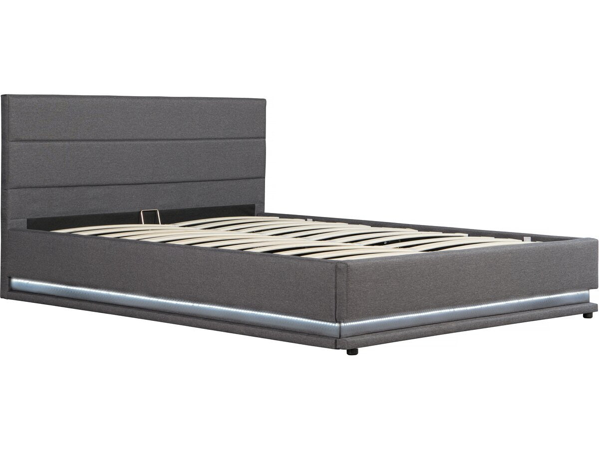 Letto LED con contenitore "Anastasia" - 160 x 200 - Grigio scuro