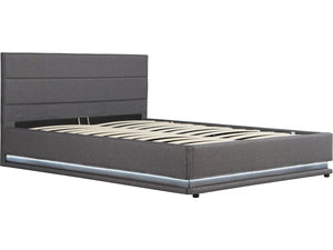 Letto LED con contenitore "Anastasia" - 160 x 200 - Grigio scuro