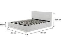 Letto LED con contenitore "Anastasia" - 140 x 190 cm - Bianco