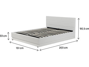 Letto LED con contenitore "Anastasia" - 140 x 190 cm - Bianco