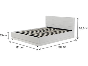 Letto LED con contenitore "Anastasia" - 180 x 200 cm - Bianco
