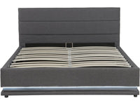 Letto LED con contenitore  "Anastasia"  - 140 x 190 - Grigio scuro