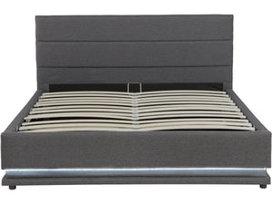 Letto LED con contenitore  "Anastasia"  - 140 x 190 - Grigio scuro