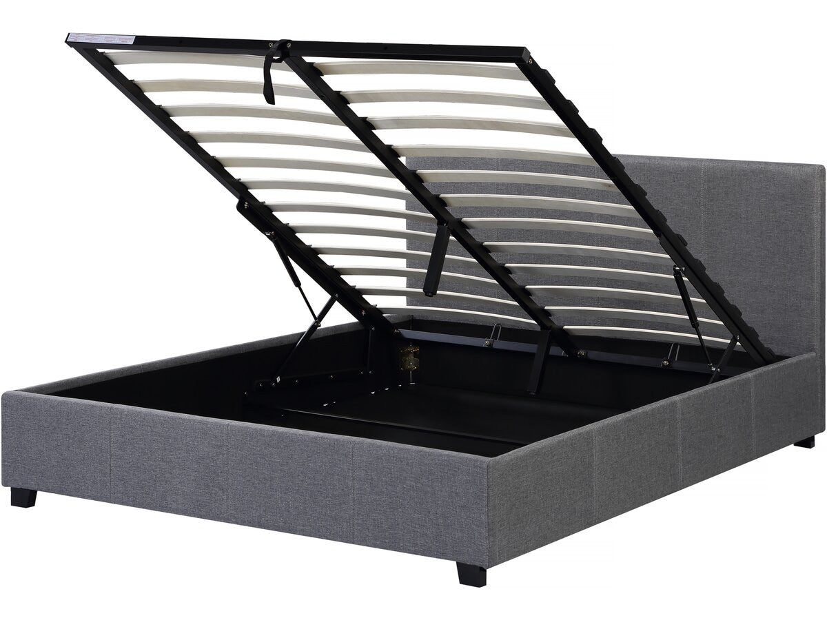 Letto doppio con contenitore "Carla" - 160 x 200 grigio