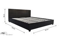 Letto con contenitore "Carla"- Nero - 160 x 200 cm