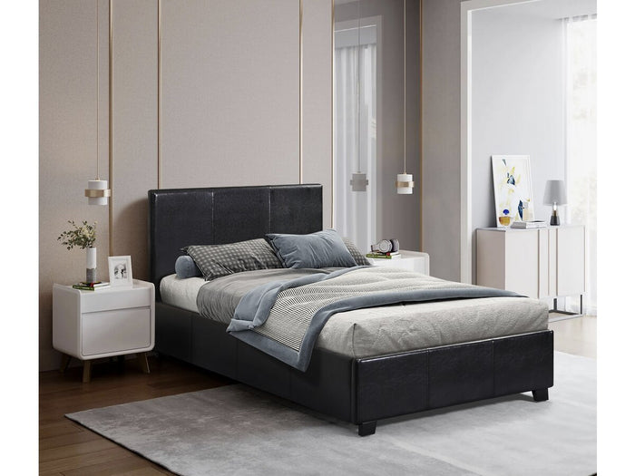 Letto con contenitore  "Carla" - 90 x 190 cm- Nero