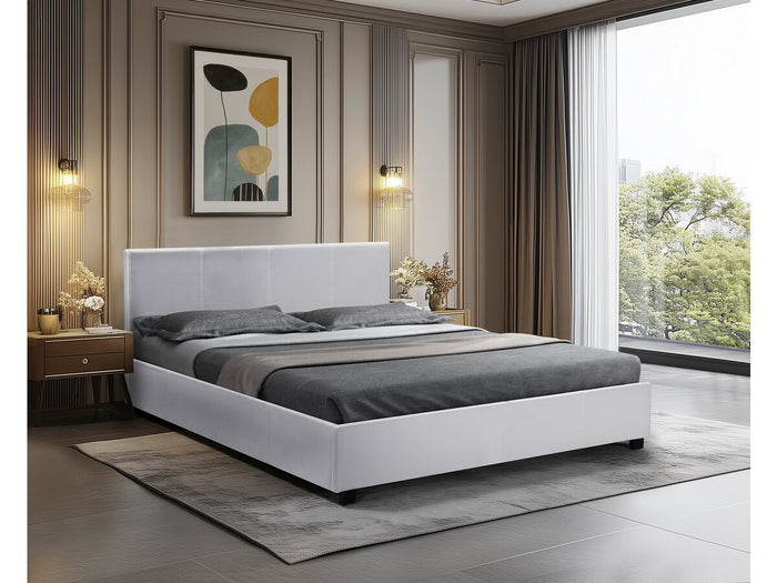 Letto con contenitore "Carla" - Bianco - 140 x 190 cm