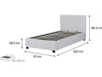 Letto con contenitore "Carla" - Bianco - 90 x 190 cm