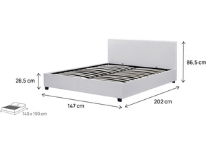 Letto con contenitore "Carla" - Bianco - 140 x 190 cm