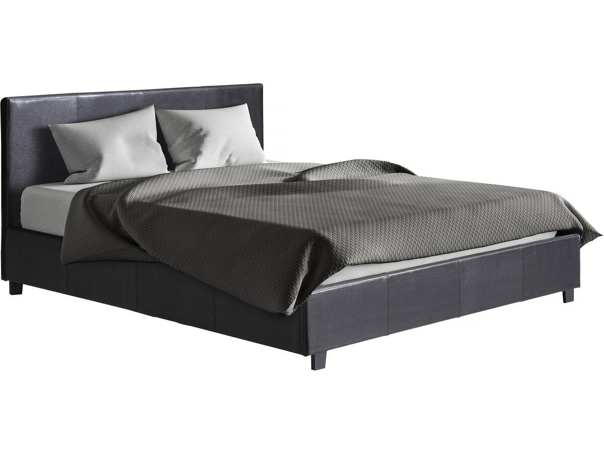 Letto con contenitore "Carla"- Nero - 160 x 200 cm