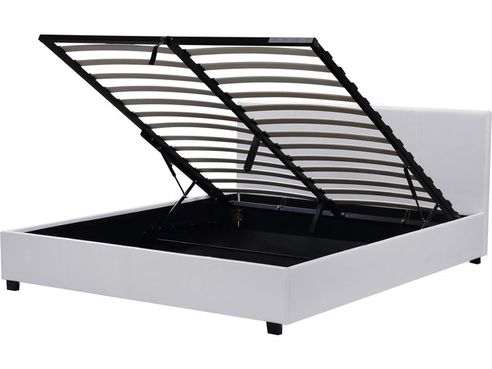 Letto con contenitore "Carla" - Bianco - 140 x 190 cm