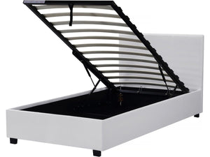 Letto con contenitore "Carla" - Bianco - 90 x 190 cm