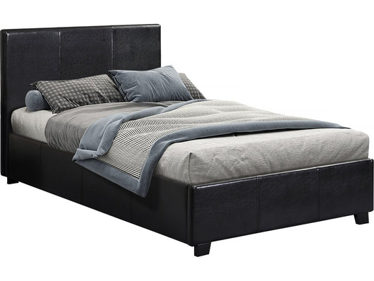 Letto con contenitore  "Carla" - 90 x 190 cm- Nero