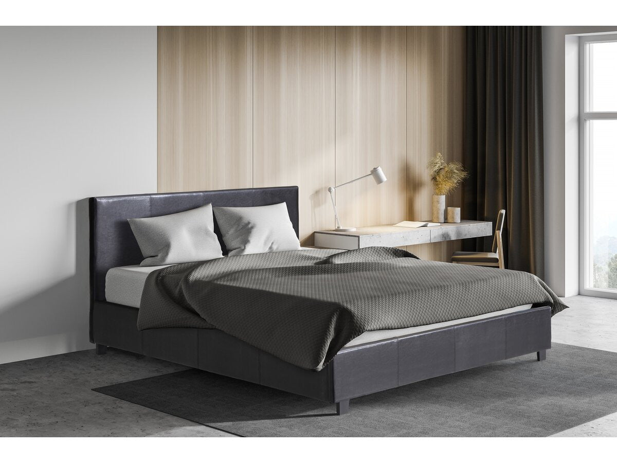 Letto doppio con contenitore "Carla" - Nero - 140 x 190 cm