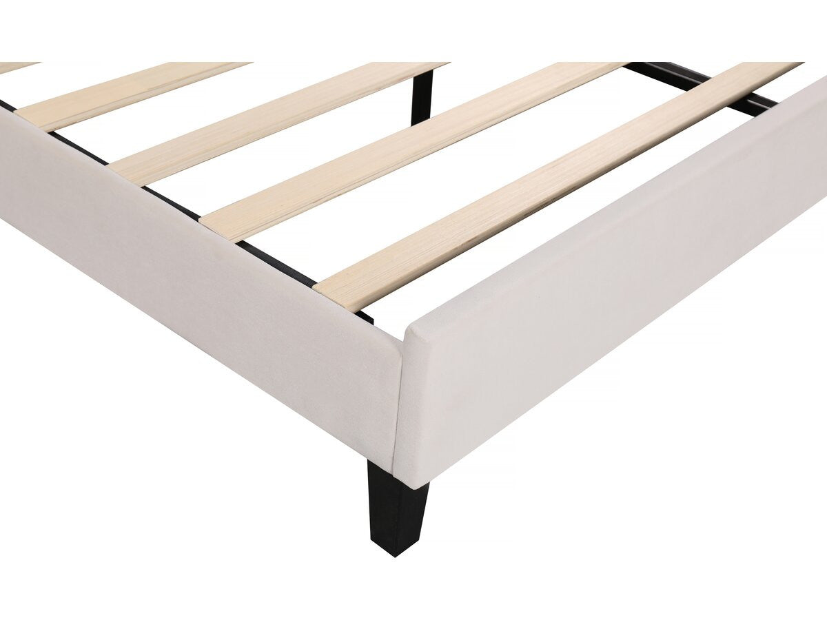 Letto in velluto "Manon" - Beige - 160 x 200 cm