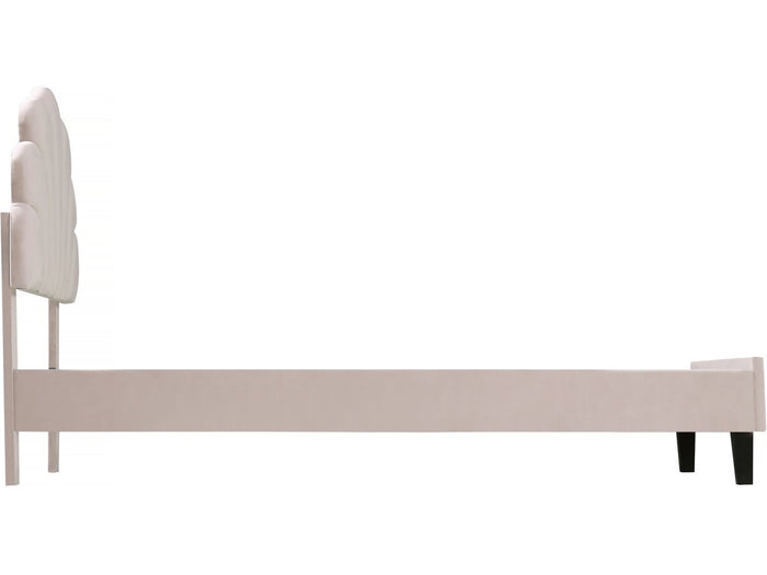 Letto a conchiglia in velluto "Manon" - 90 x 190 cm - Beige