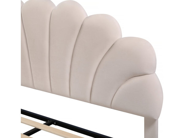 Letto in velluto "Manon" - Beige - 140 x 190 cm