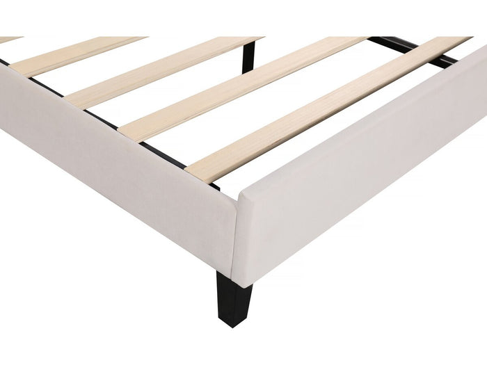 Letto in velluto "Manon" - Beige - 140 x 190 cm