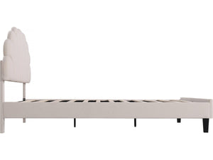 Letto in velluto "Manon" - Beige - 140 x 190 cm