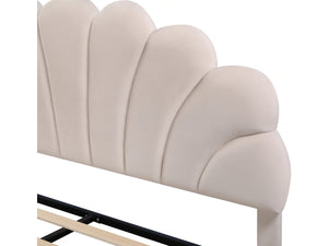 Letto in velluto "Manon" - Beige - 160 x 200 cm