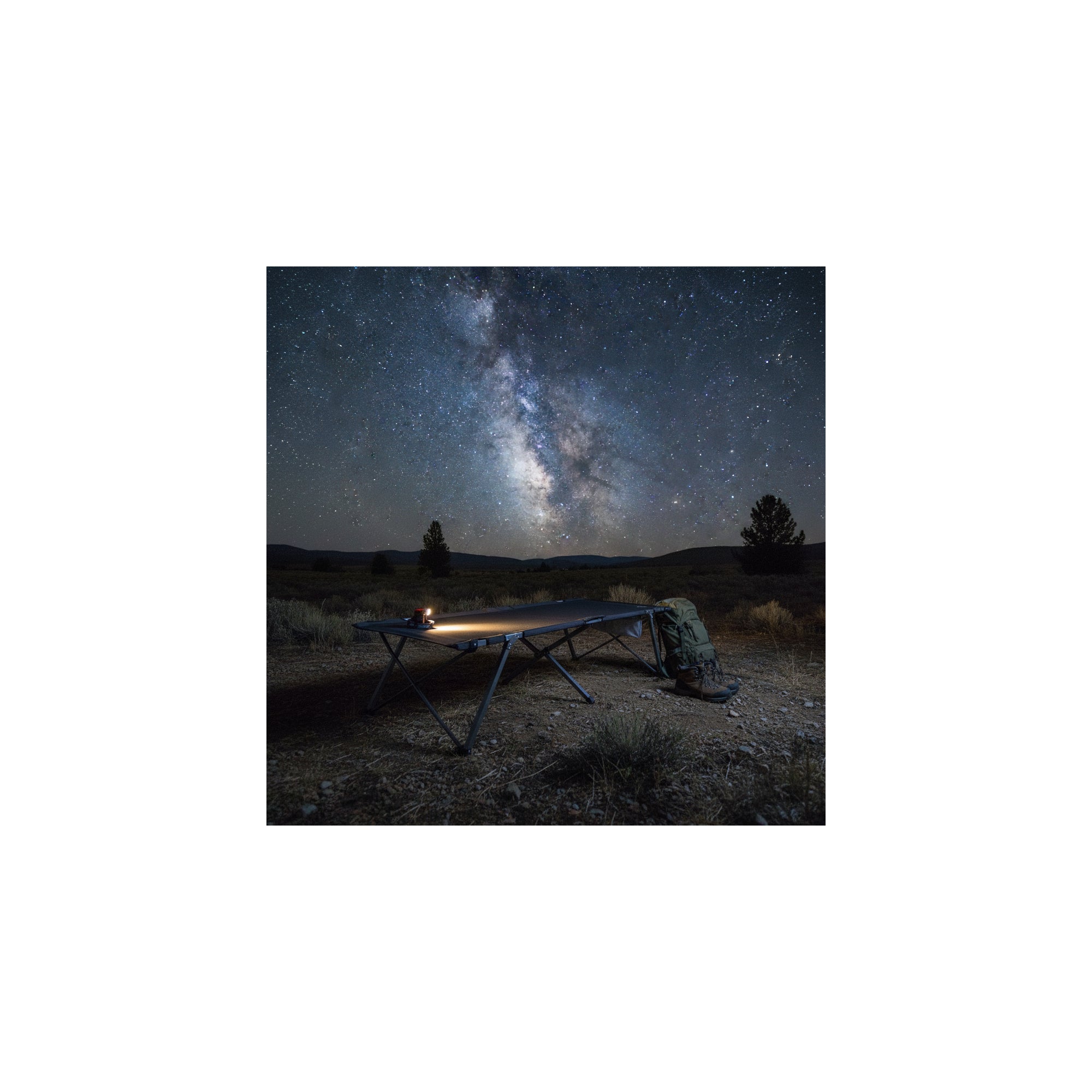 Lettino da campeggio pieghevole - O'camp - Con borsa di trasporto - Nero - Dimensioni 207 x 75 x 50 cm