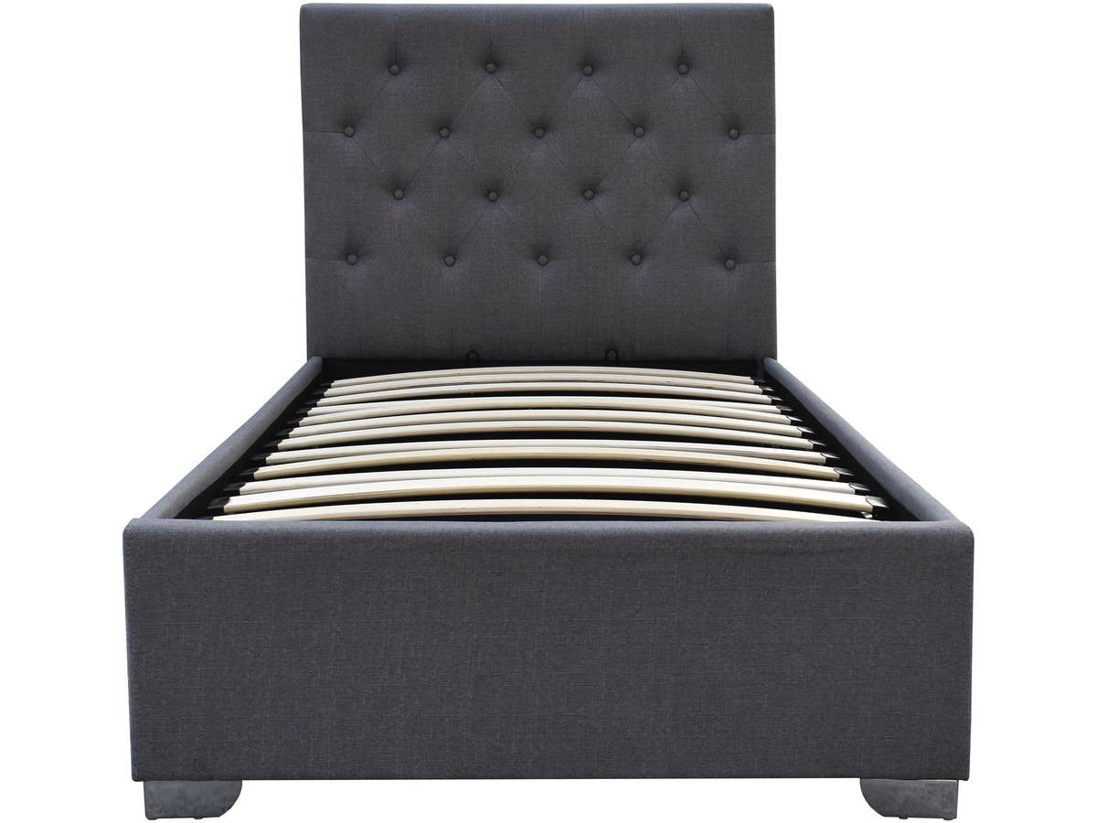 Letto singolo con contenitore "TINO" - 90 × 190 cm - Grigio