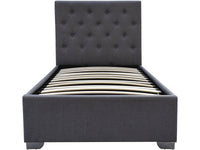 Letto singolo con contenitore "TINO" - 90 × 190 cm - Grigio