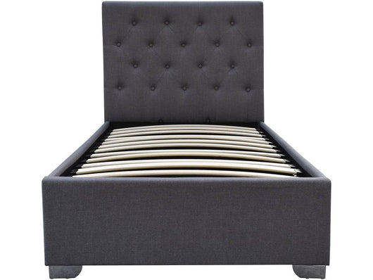 Letto singolo con contenitore "TINO" - 90 × 190 cm - Grigio