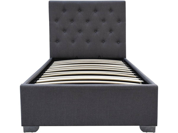 Letto singolo con contenitore "TINO" - 90 × 190 cm - Grigio