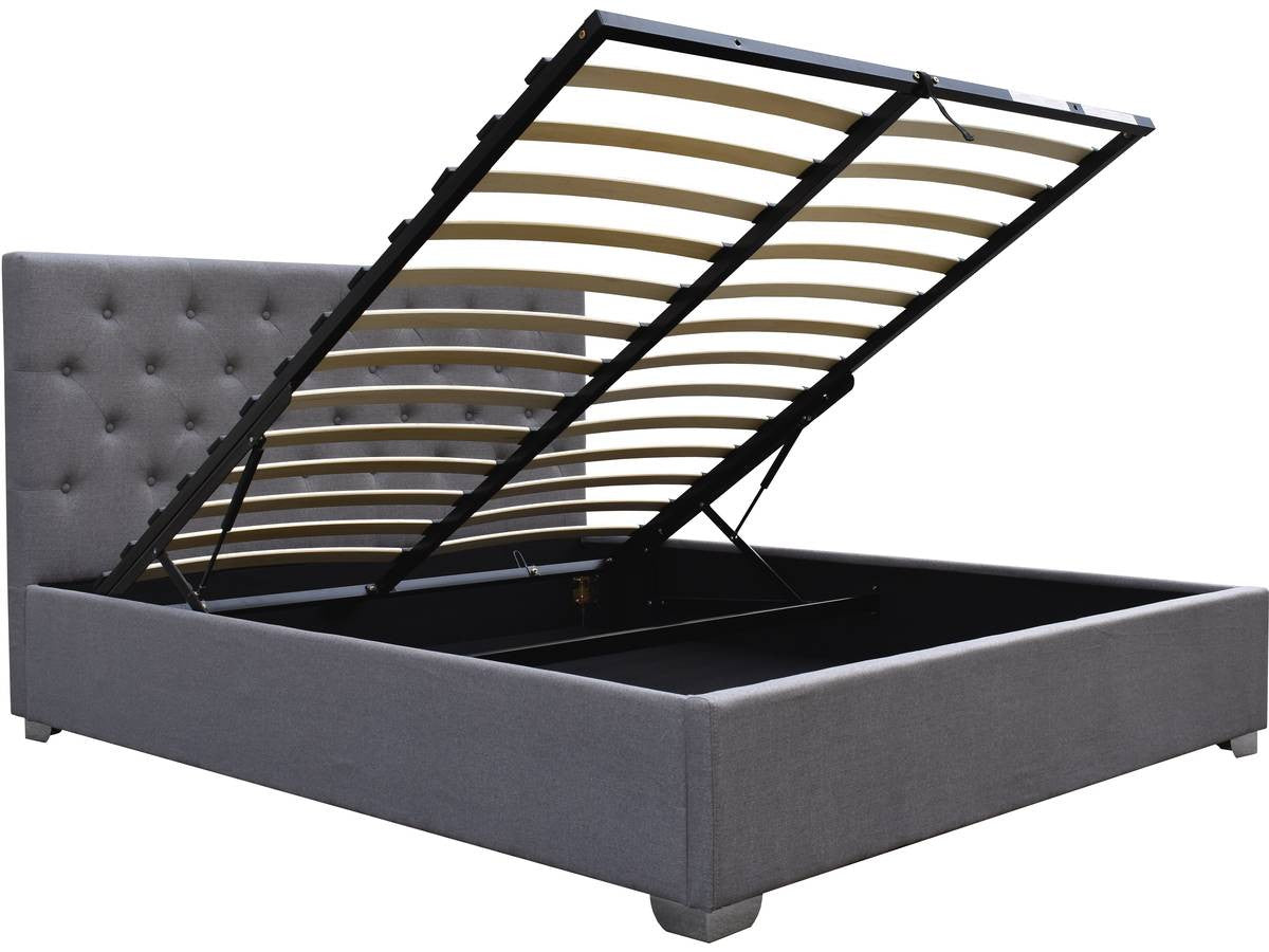 Letto matrimoniale con contenitore "TINO" - 180 x 200 cm - Grigio