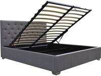 Letto matrimoniale con contenitore "TINO" - 160 × 200 cm - Grigio