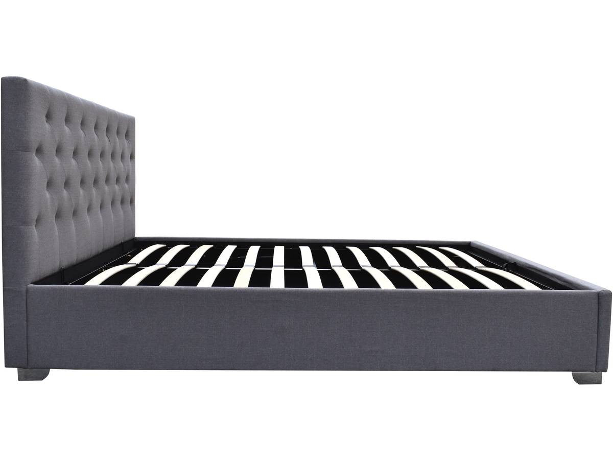 Letto matrimoniale con contenitore "TINO" - 160 × 200 cm - Grigio