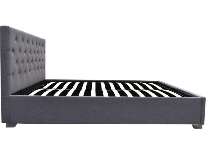 Letto matrimoniale con contenitore "TINO" - 160 × 200 cm - Grigio