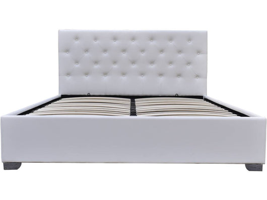 Letto matrimoniale con contenitore  "TINO" - 140 × 190 cm - Bianco